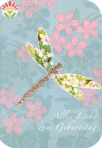 Klappkarte Alles Liebe zum Geburtstag, Libelle