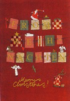 Postkarte Frohe Weihnachten, Girlande (R*)