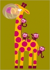 Postkarte Die Giraffen und die Affen
