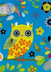 Postkarte Elegant Owl, türkis