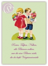 Postkarte Rosen, Tulpen, Nelken ...