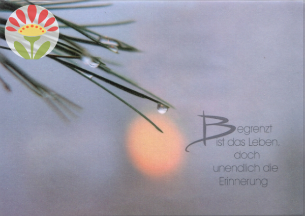 Trauerkarte Begrenzt ist das Leben ...