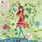 Postkarte Glücksklee