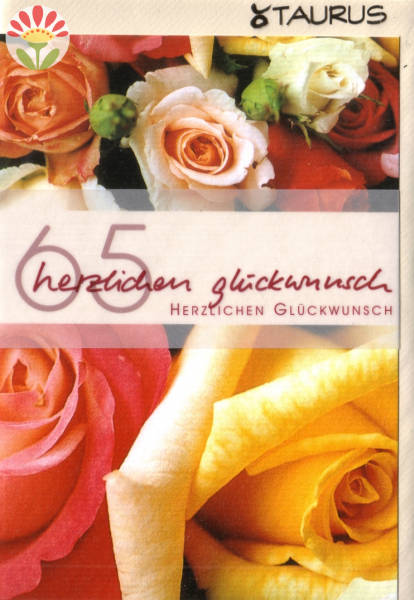 Klappkarte 65. Geburtstag, Rosen