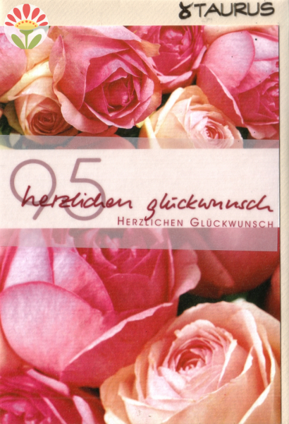 Klappkarte 95. Geburtstag, Rosen