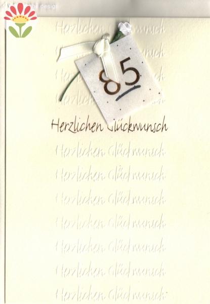Klappkarte 85. Geburtstag, Rose