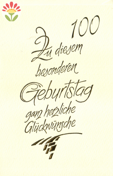 Klappkarte Geburtstag, 100.