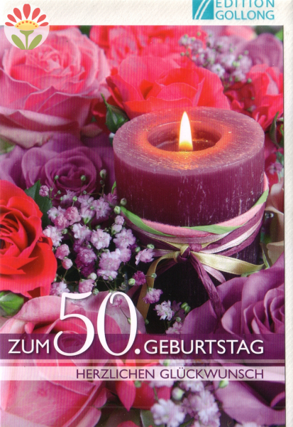 Klappkarte 50. Geburtstag, Kerze