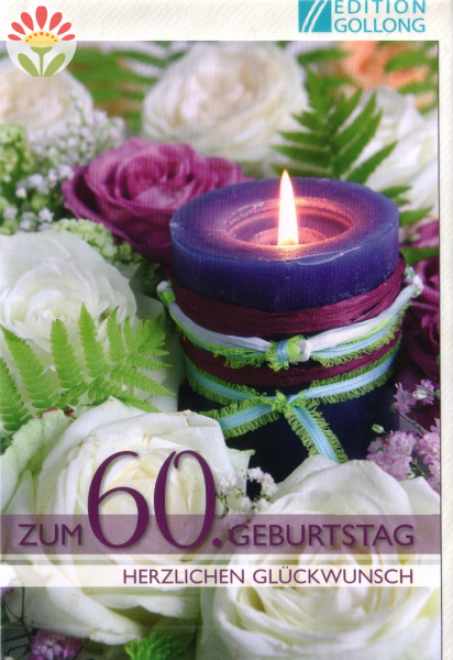 Klappkarte 60. Geburtstag, Kerze