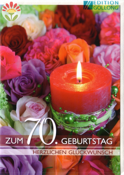 Klappkarte 70. Geburtstag, Kerze