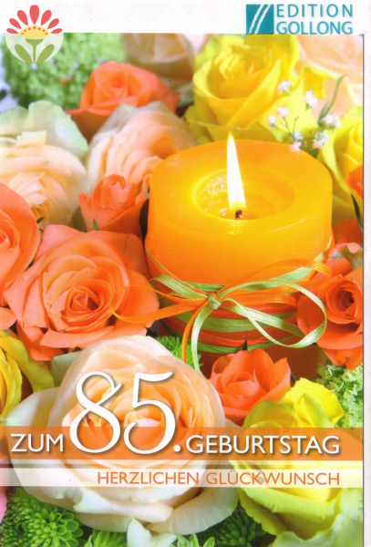 Klappkarte 85. Geburtstag, Kerze