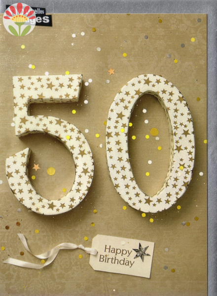 Klappkarte 50, Happy Birthday