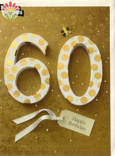 Klappkarte 60, Happy Birthday