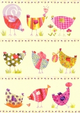 Postkarte Verrückte Hennen
