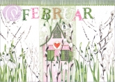 02/ Postkarte Februar, Haus