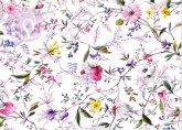 Postkarte Textildesign, Blumenranken