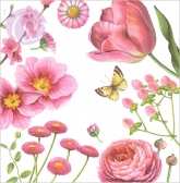 Postkarte Rosa-Rote Blumen