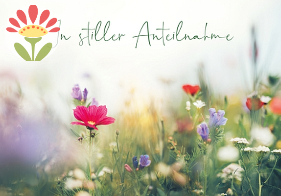 Klappkarte In stiller Anteilnahme, Blumenwiese