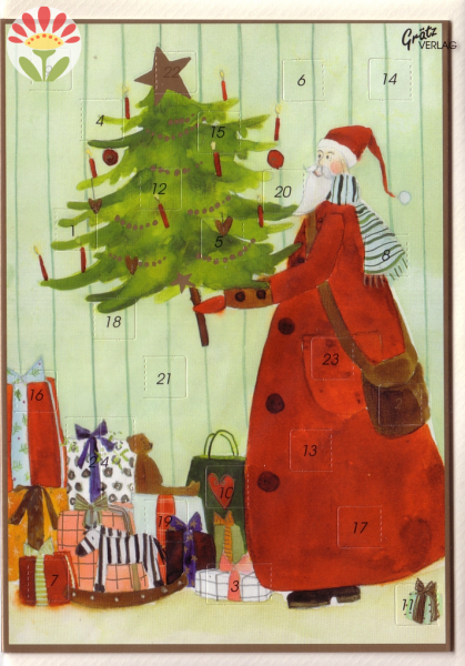 Klappkarte Adventskalender Weihnachtsmann