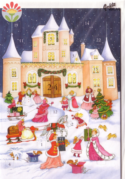 Klappkarte Adventskalender Prinzessinnenschloß