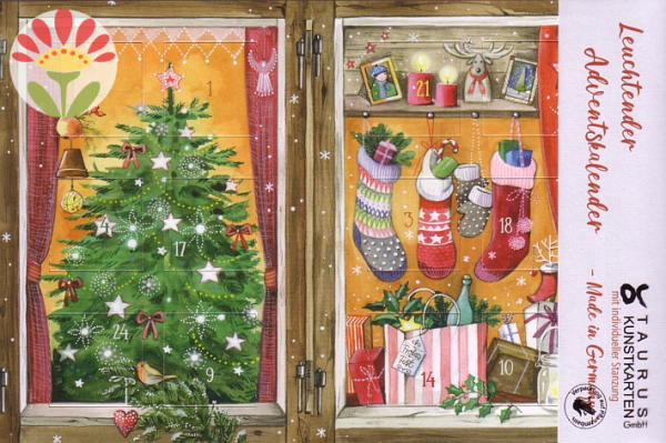 Leuchtender Adventskalender Weihnachtliche Fenster