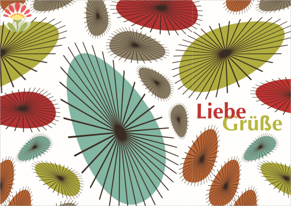 Postkarte Liebe Grüße, Linie+Form