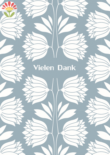 Poskarte Vielen Dank, Vintageblumen