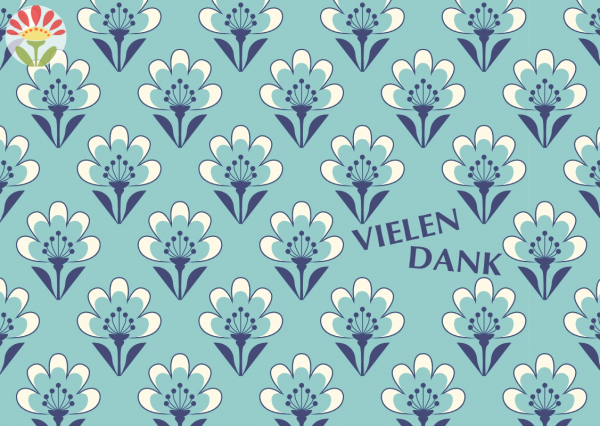Poskarte Vielen Dank, Wasserblüten
