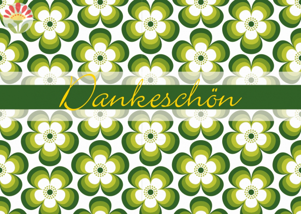 Poskarte Dankeschön, Glücksblüten