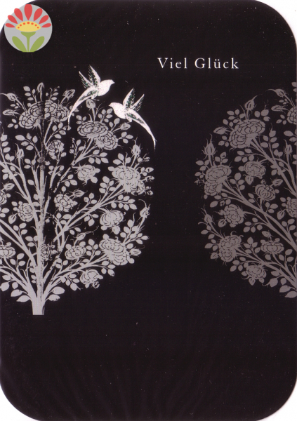 Klappkarte Viel Glück, Vogelpaar