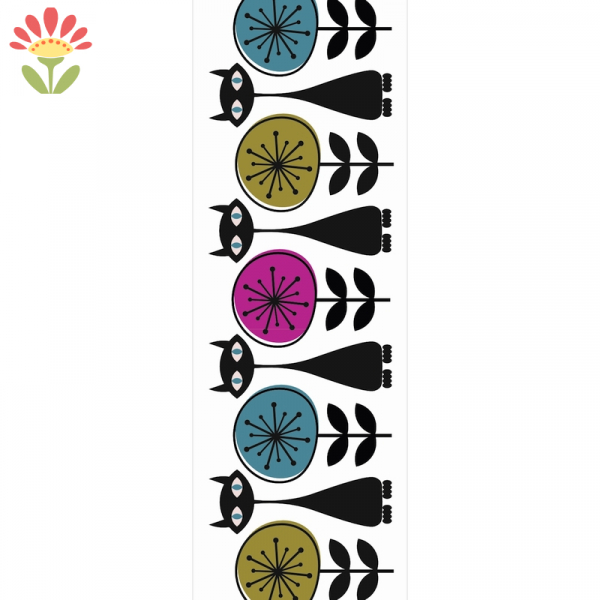 Lesezeichen Retro-Blumenkatzen