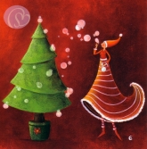 Postkarte Weihnachtsfrau