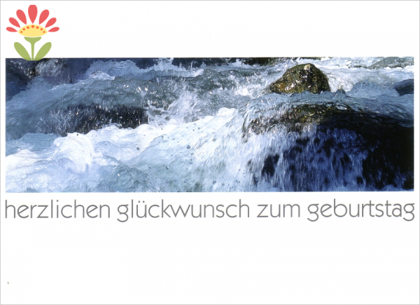 Postkarte Geburtstag, Wildwasser