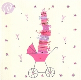 Klappkarte Kinderwagen, pink (R*)