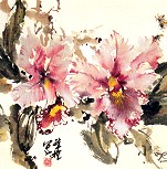Zhen, Lian - Postkarte Orchids