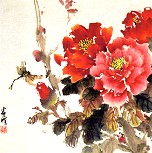 Zhen, Lian - Postkarte Peony