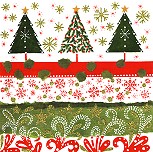 Postkarte Weihnachtsbäume