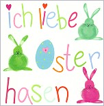 Postkarte Ich liebe Osterhasen