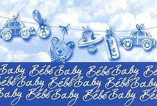 Klappkarte Baby, blau