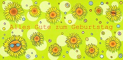 Postkarte Alles Gute zum Geburtstag, Sonnenblumen