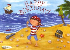 Sticker-Karte Happy Birthday, Pirat