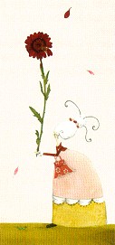 Klappkarte Blütenpost - Frau mit Blume