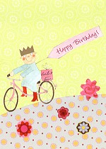 Klappkarte Happy Birthday, Fahrrad