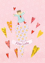 Klappkarte Alles Liebe, Herzen