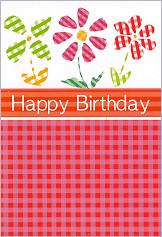 Klappkarte Happy Birthday, Blumen