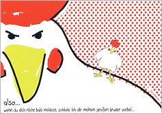 Postkarte Krawallhuhn