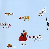 Quadratische Klappkarte Lady with dogs