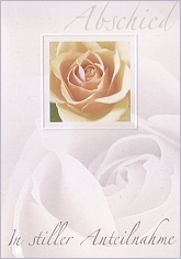 Trauerkarte In stiller Anteilnahme, Rose