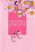 Klappkarte Taufe, rosa
