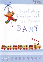 Klappkarte Baby, Eisenbahn